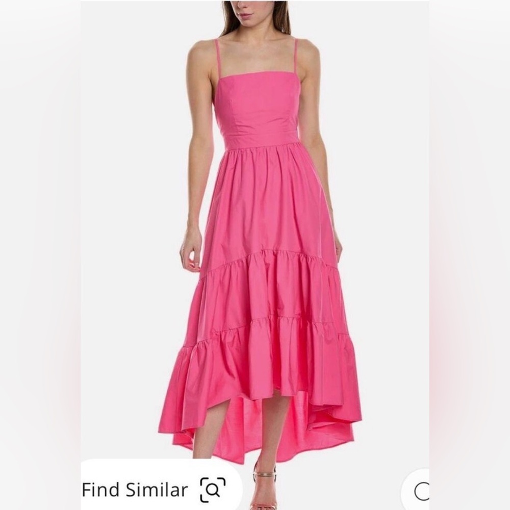 Aqua Vibrant Pink High Low Dress